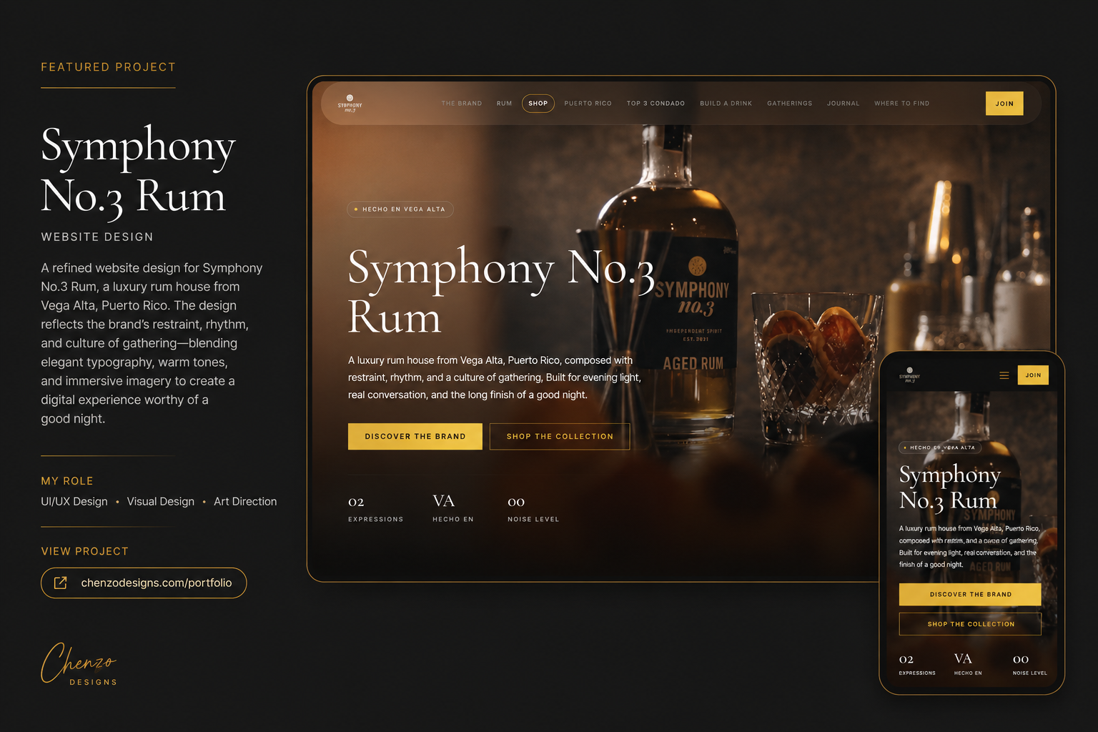 Symphony No. 3 Rum website preview