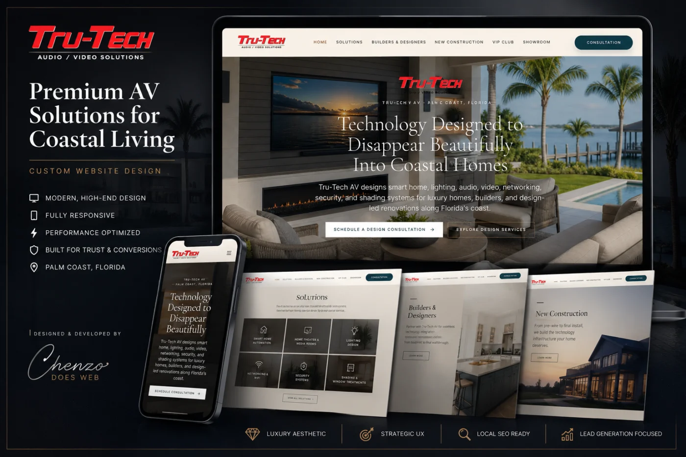 Tru-Tech AV website designed by Chenzo Designs