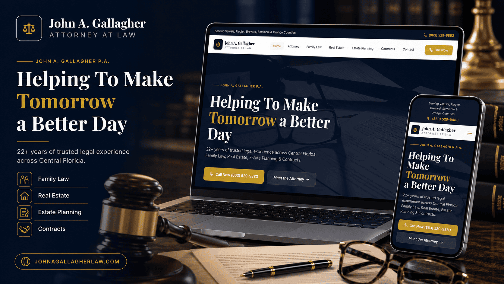 John A. Gallagher P.A. website preview