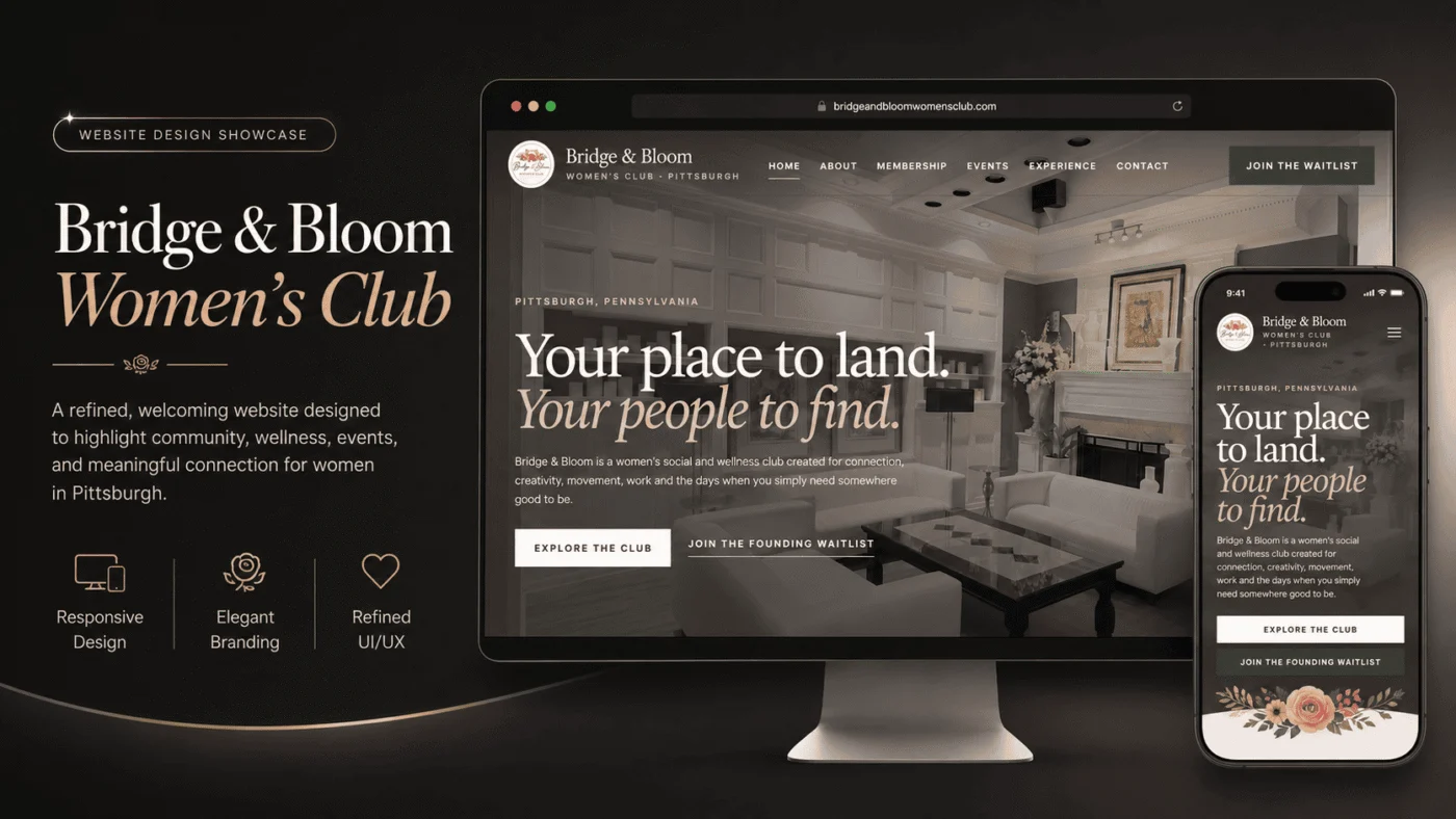 Bridge and Bloom Women's Club website preview