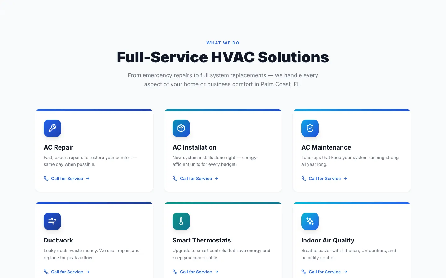 AC Repair Palm Coast website detail