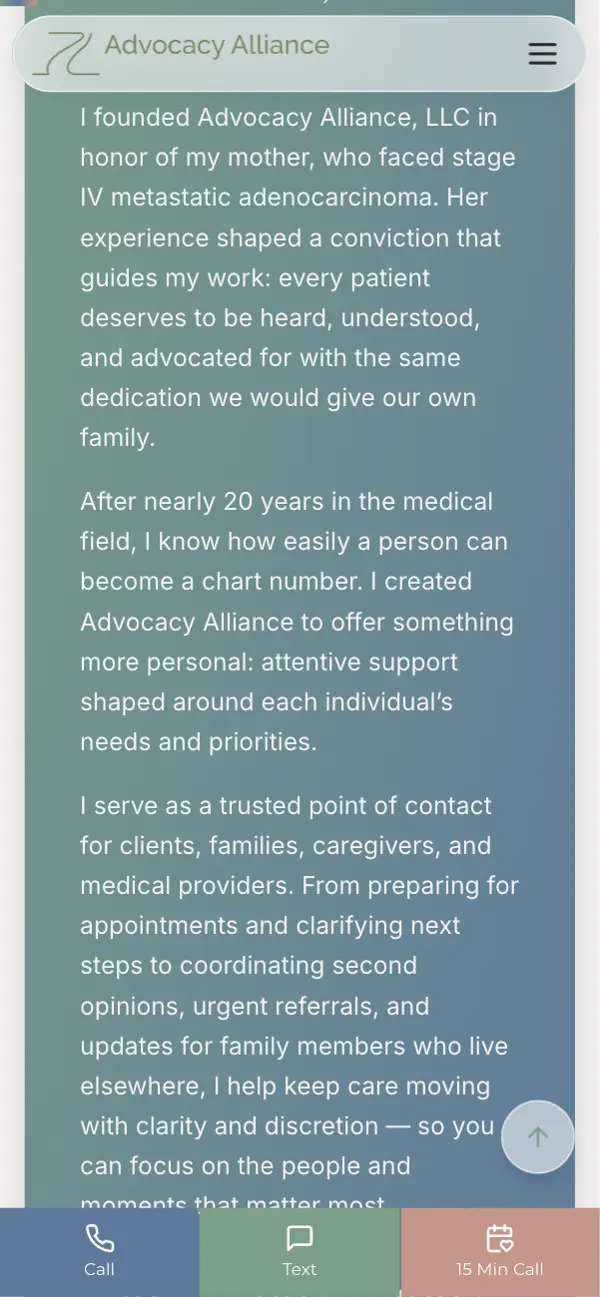 Advocacy Alliance on a phone