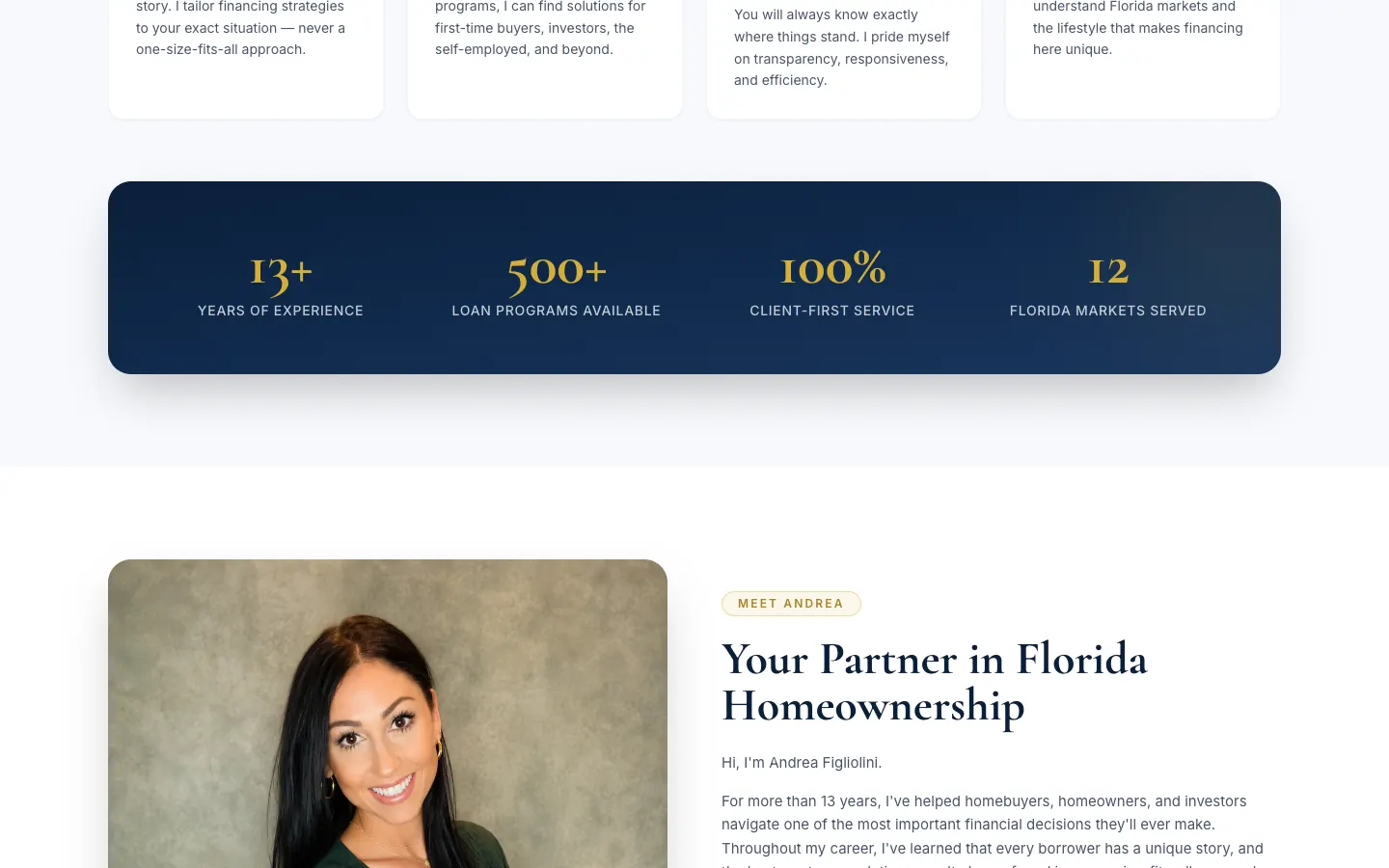 Apply with Andrea website detail