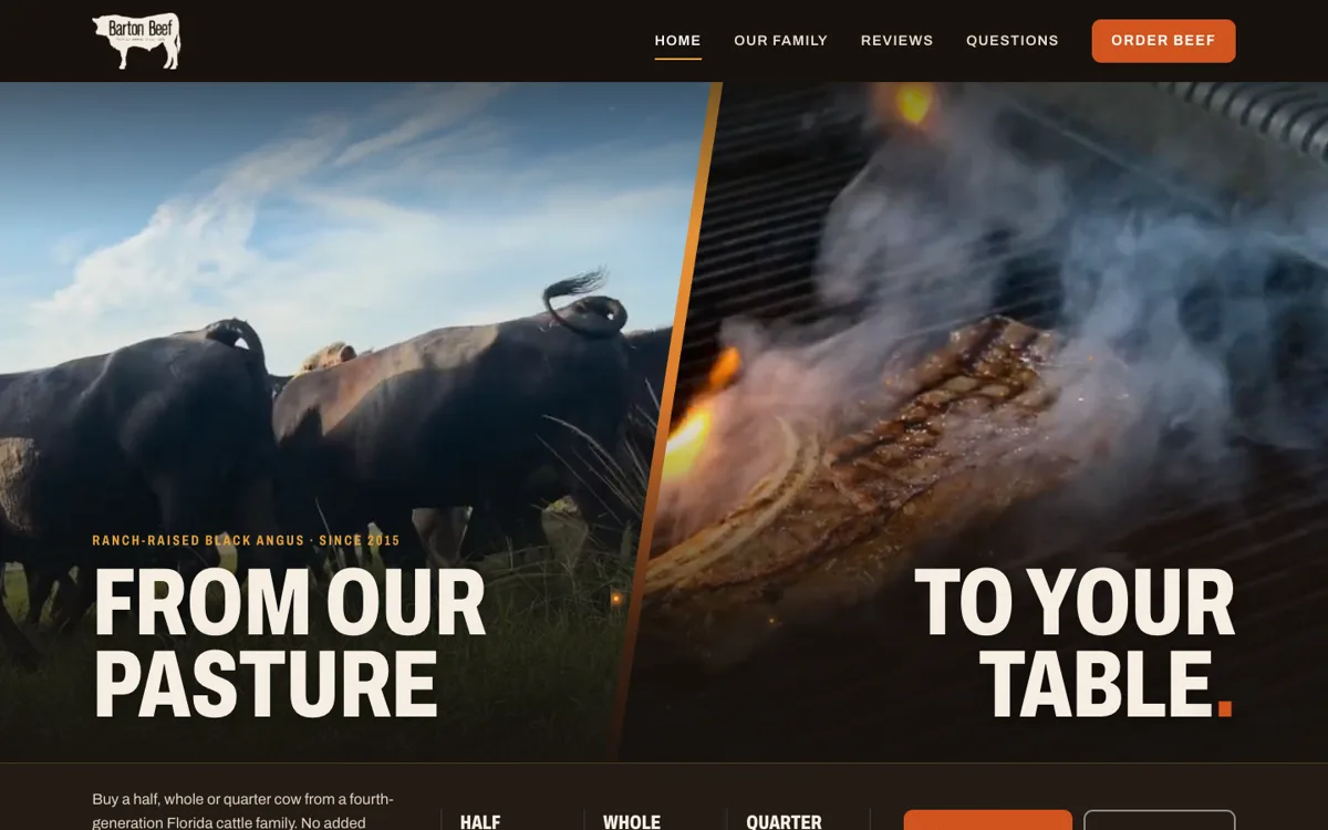 Barton Beef website preview
