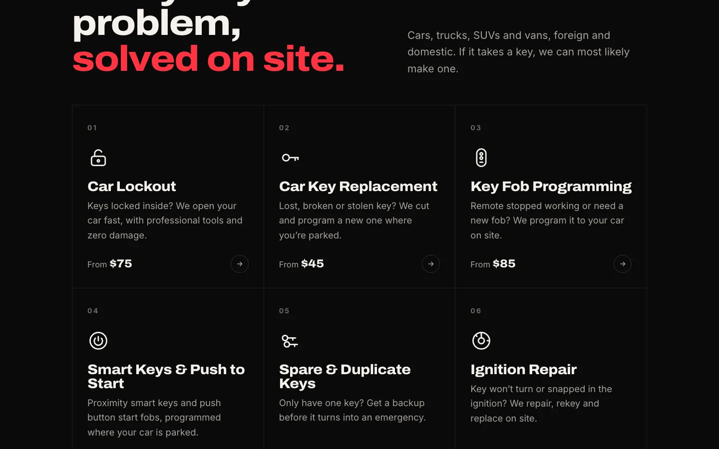 Bellingham Auto Key website detail