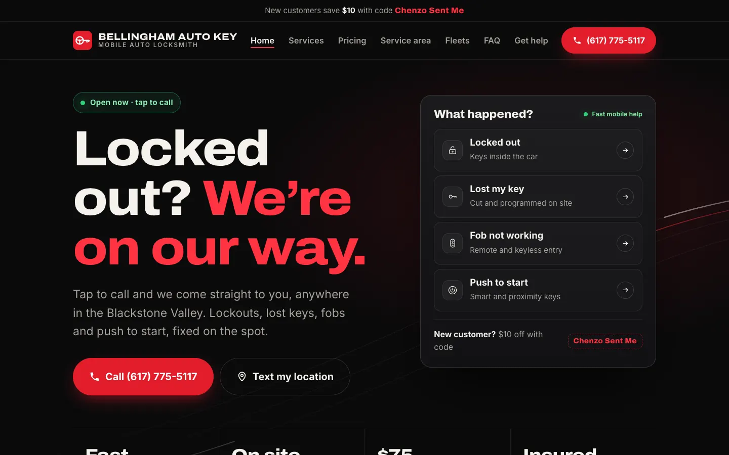 Bellingham Auto Key website by Chenzo Designs