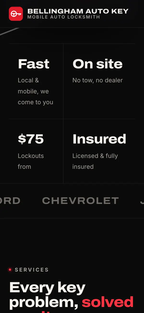 Bellingham Auto Key on a phone