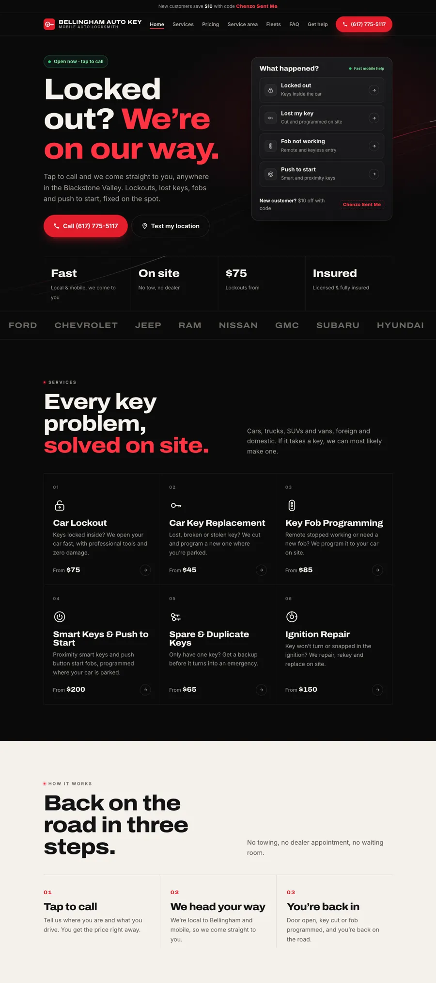 Bellingham Auto Key website by Chenzo Designs