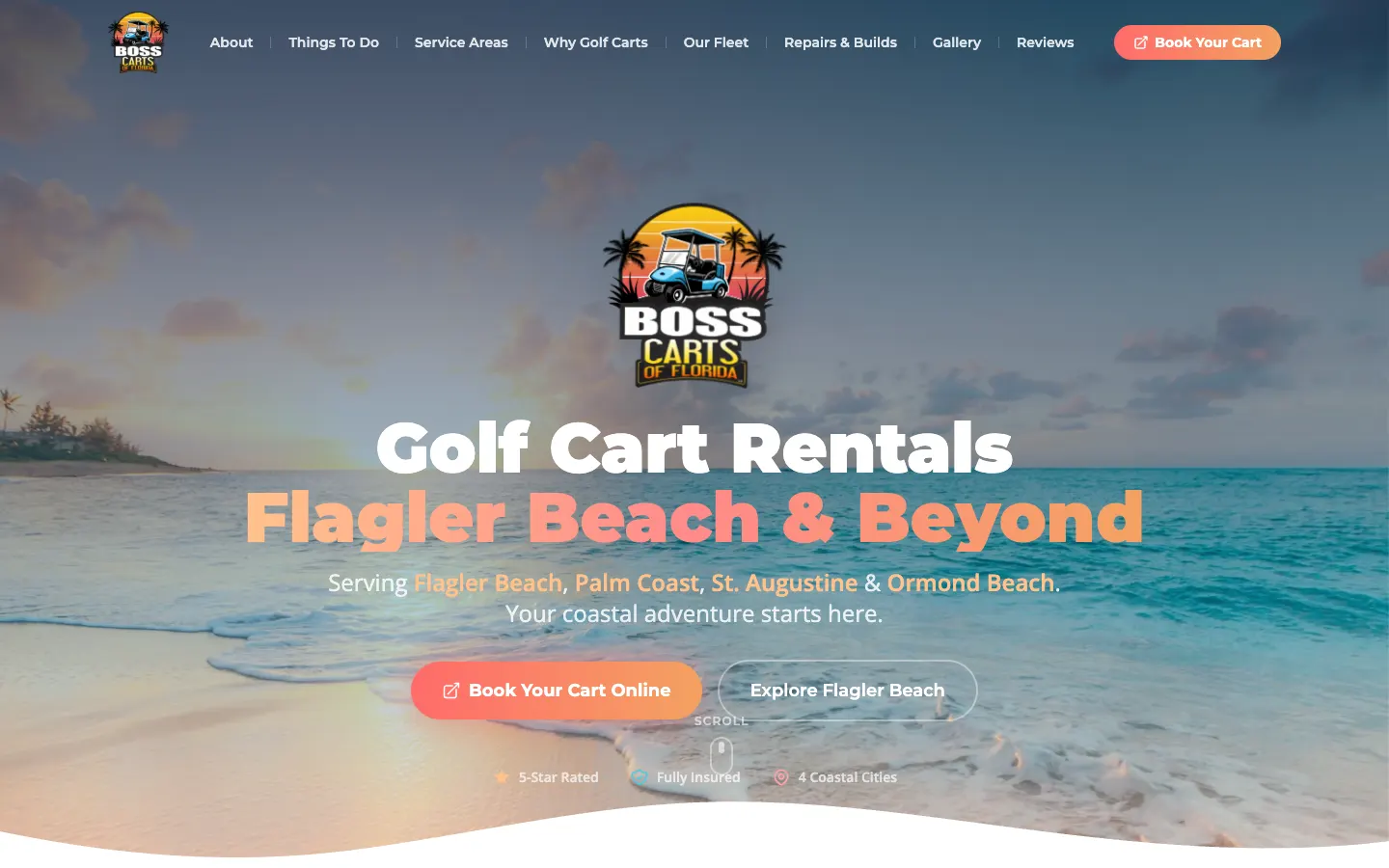 Boss Carts of Florida website by Chenzo Designs
