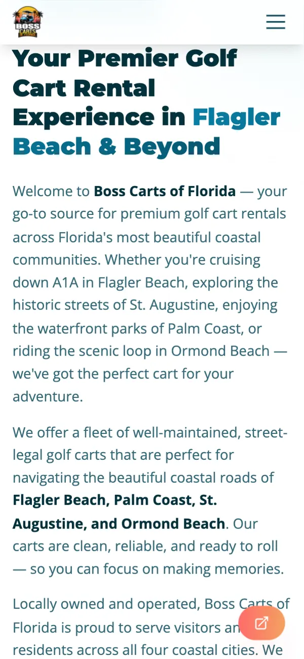 Boss Carts of Florida on a phone