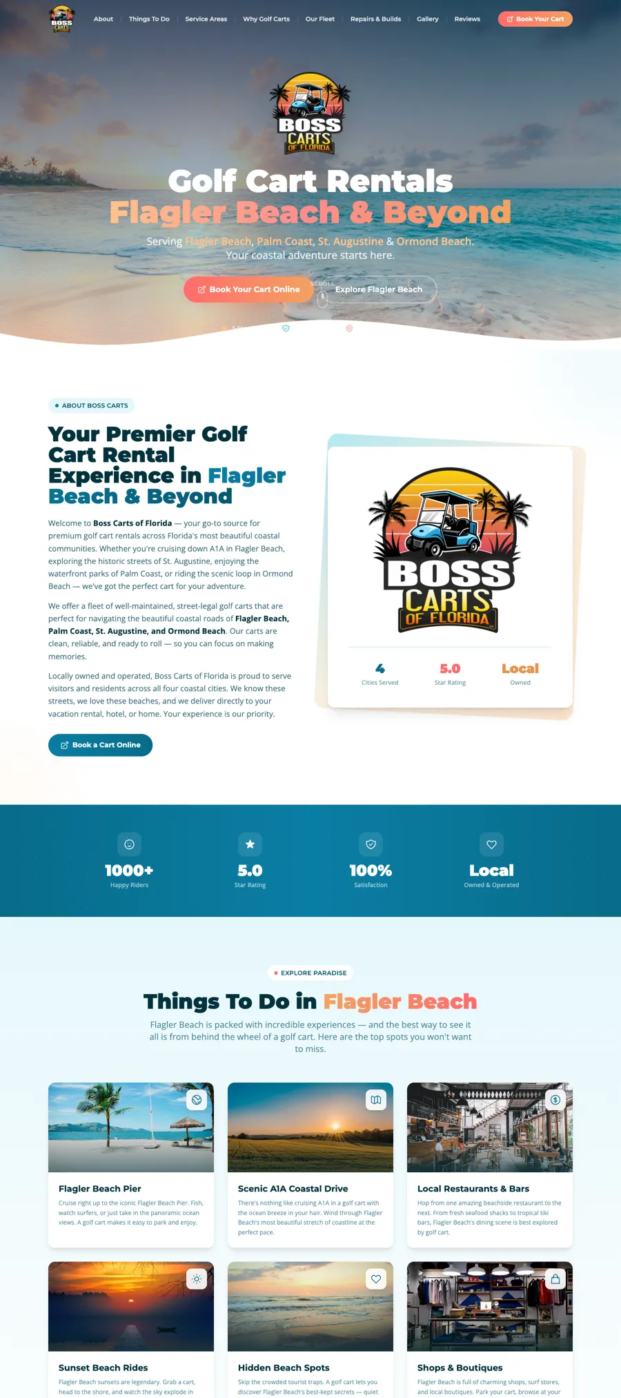 Boss Carts of Florida website by Chenzo Designs