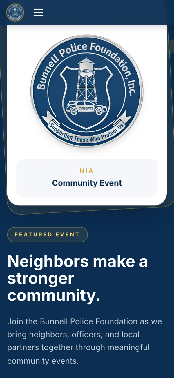 Bunnell Police Foundation on a phone