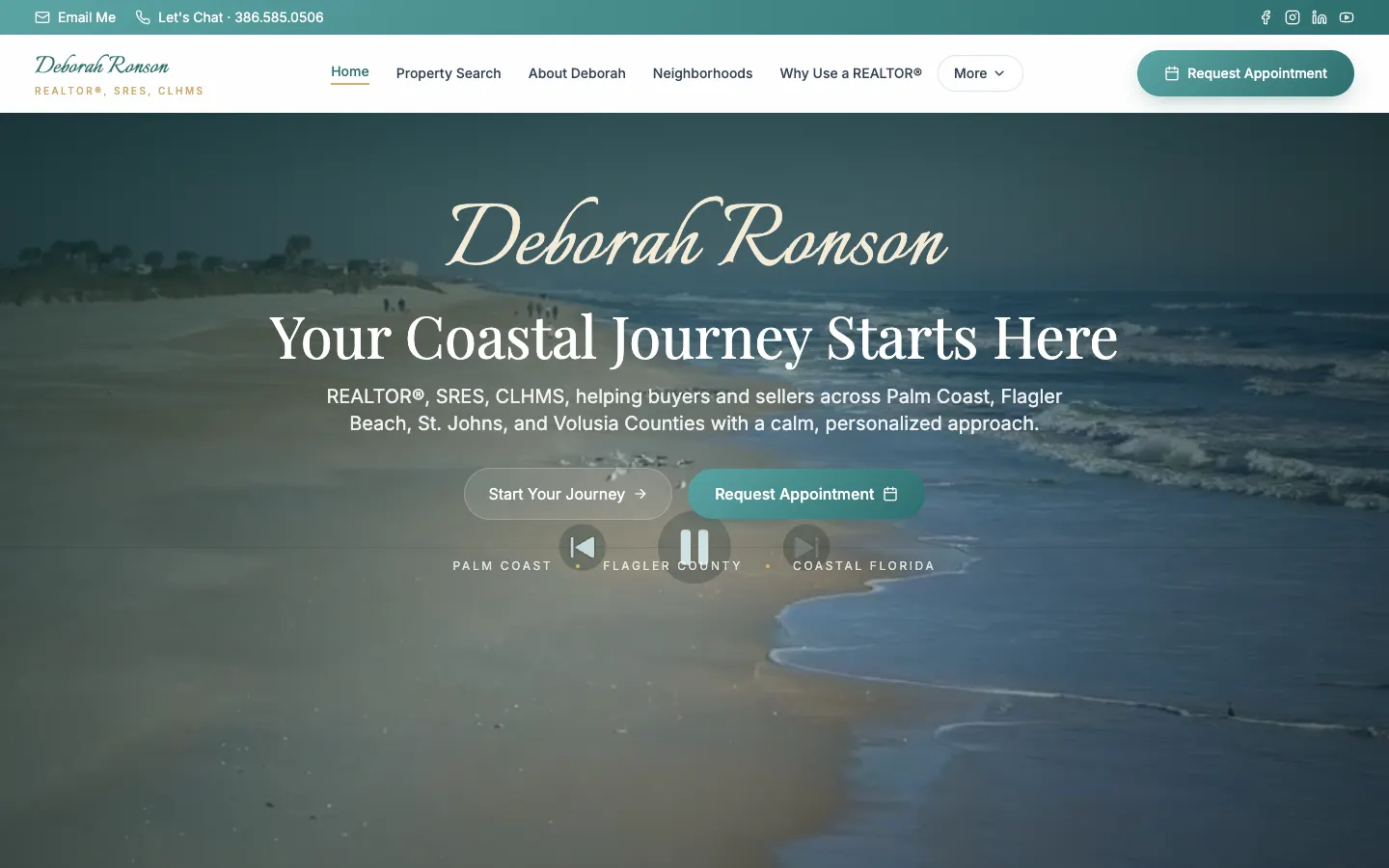 Deborah Ronson Realtor website by Chenzo Designs