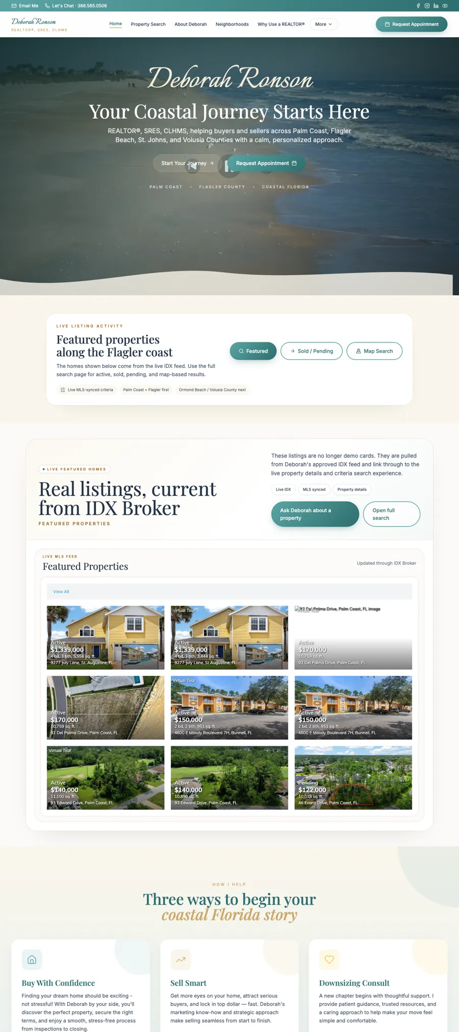 Deborah Ronson Realtor website by Chenzo Designs