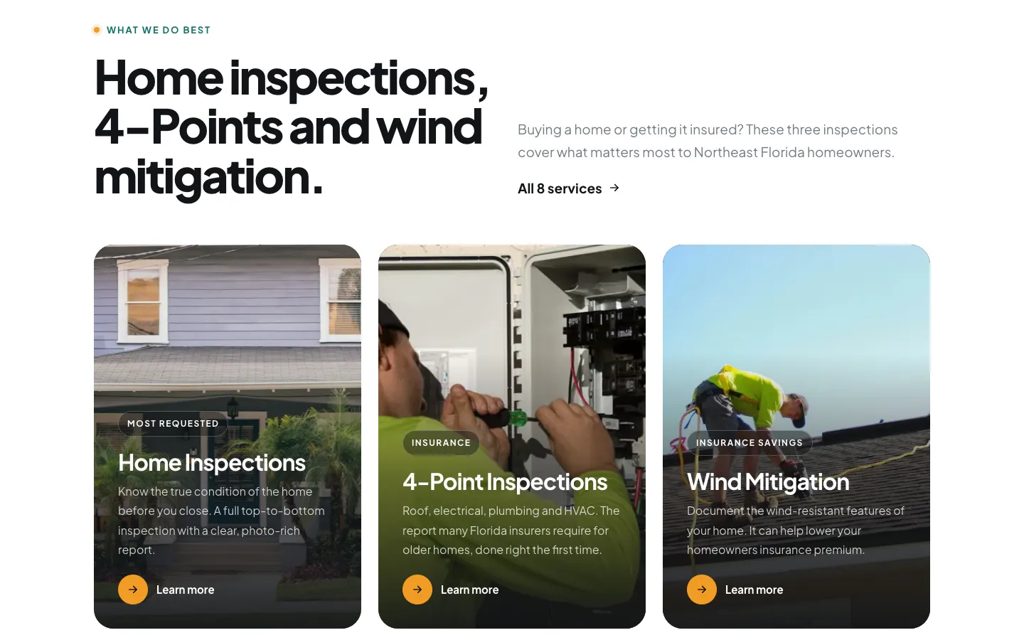 Dobson Inspection Services website detail