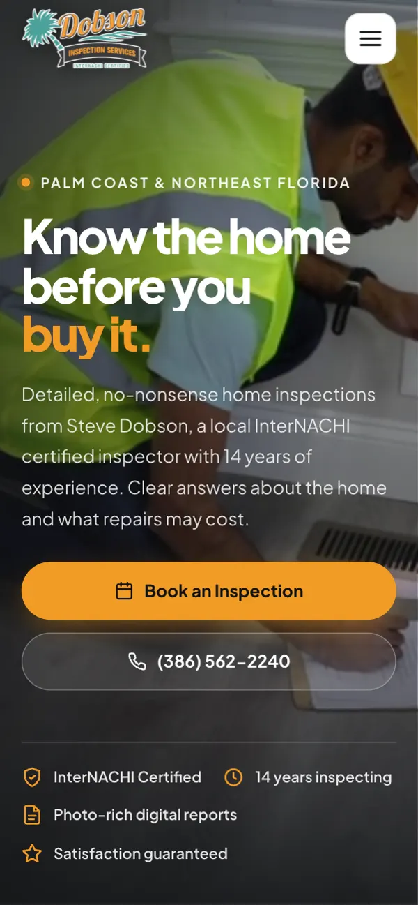 Dobson Inspection Services on a phone