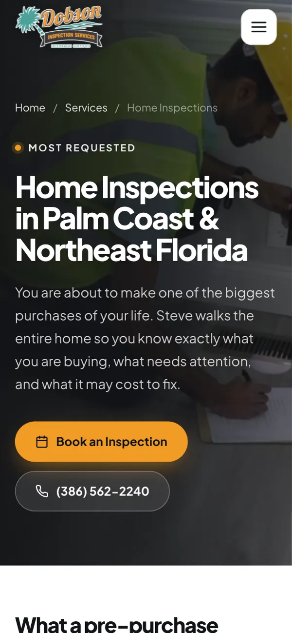 Dobson Inspection Services on a phone