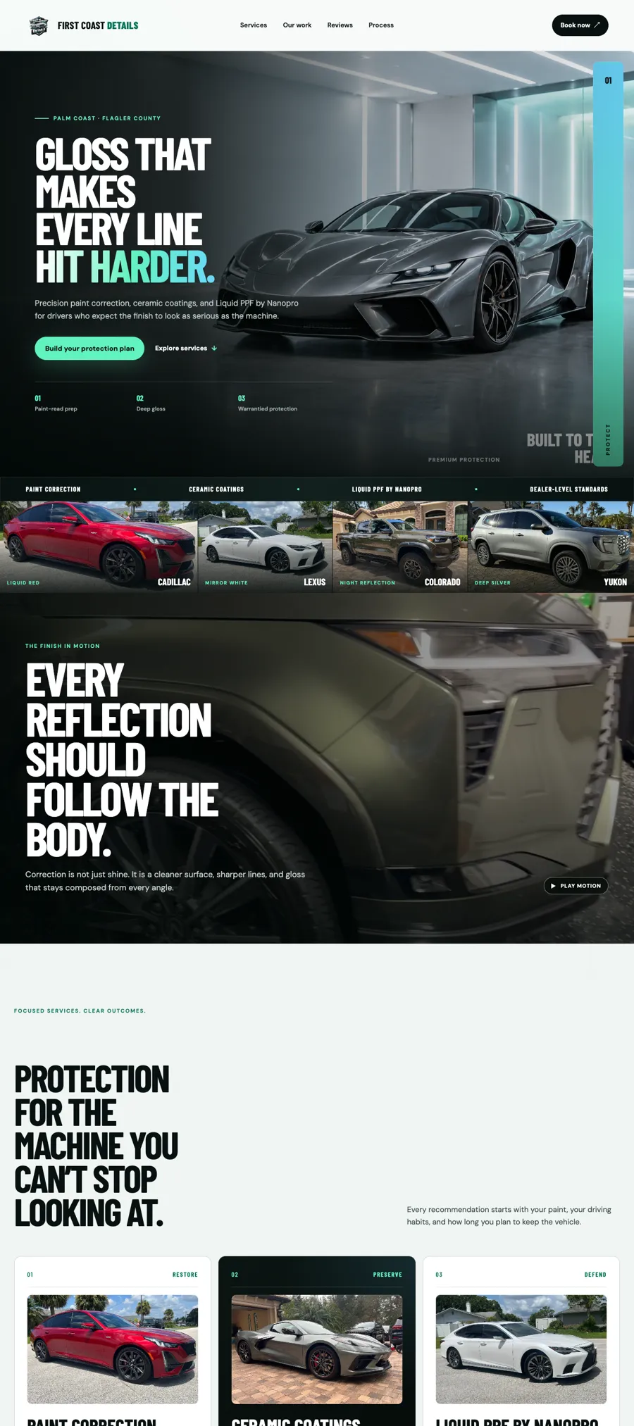 First Coast Details website by Chenzo Designs