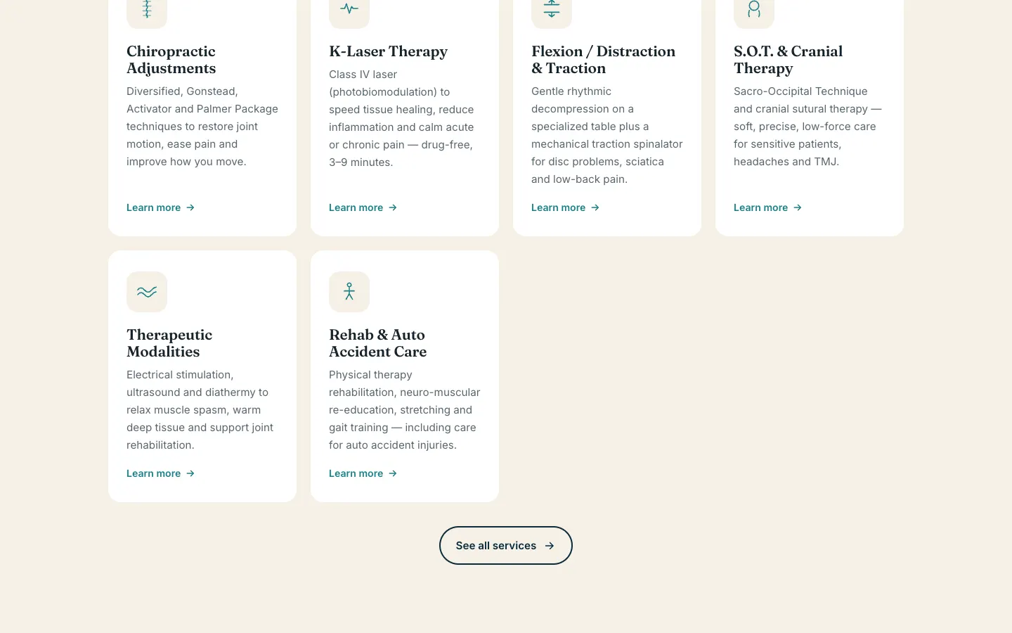 Flagler Chiropractic website detail