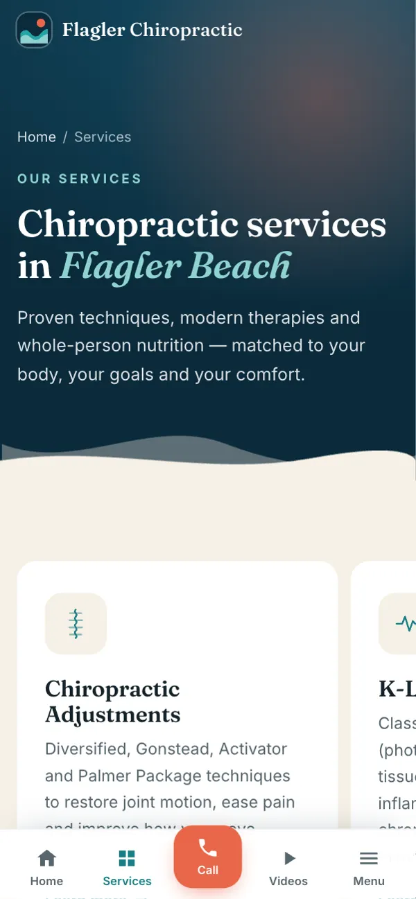 Flagler Chiropractic on a phone