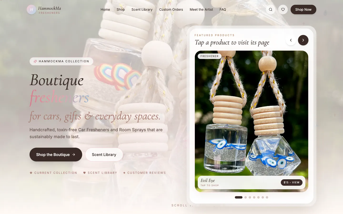 HammockMa Fresheners website by Chenzo Designs
