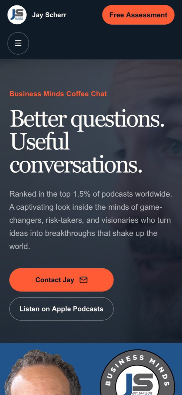 The podcast page on a phone