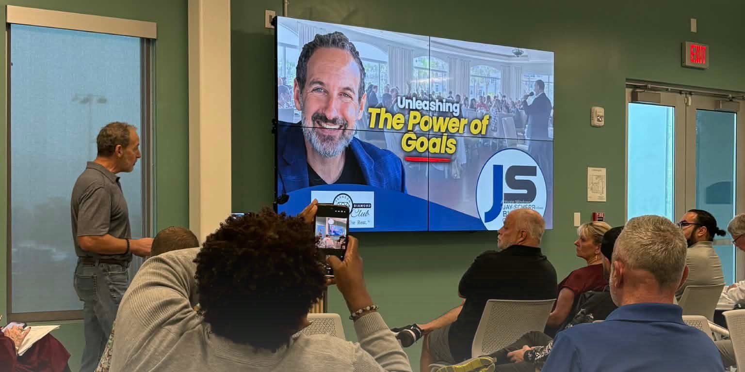 Jay Scherr presenting Unleashing The Power of Goals to a room of business owners