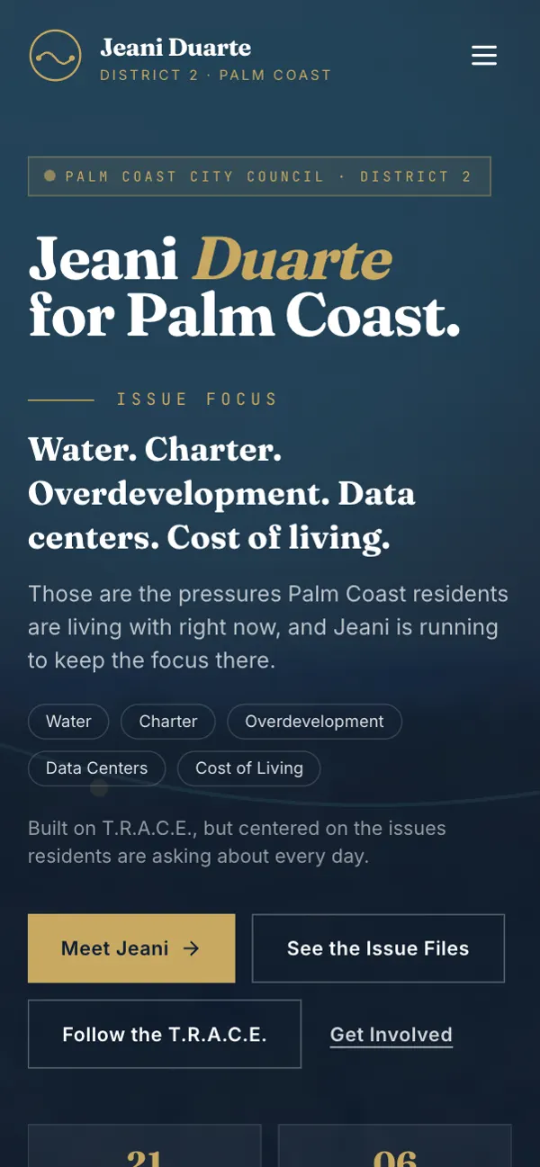 Jeani for Palm Coast on a phone
