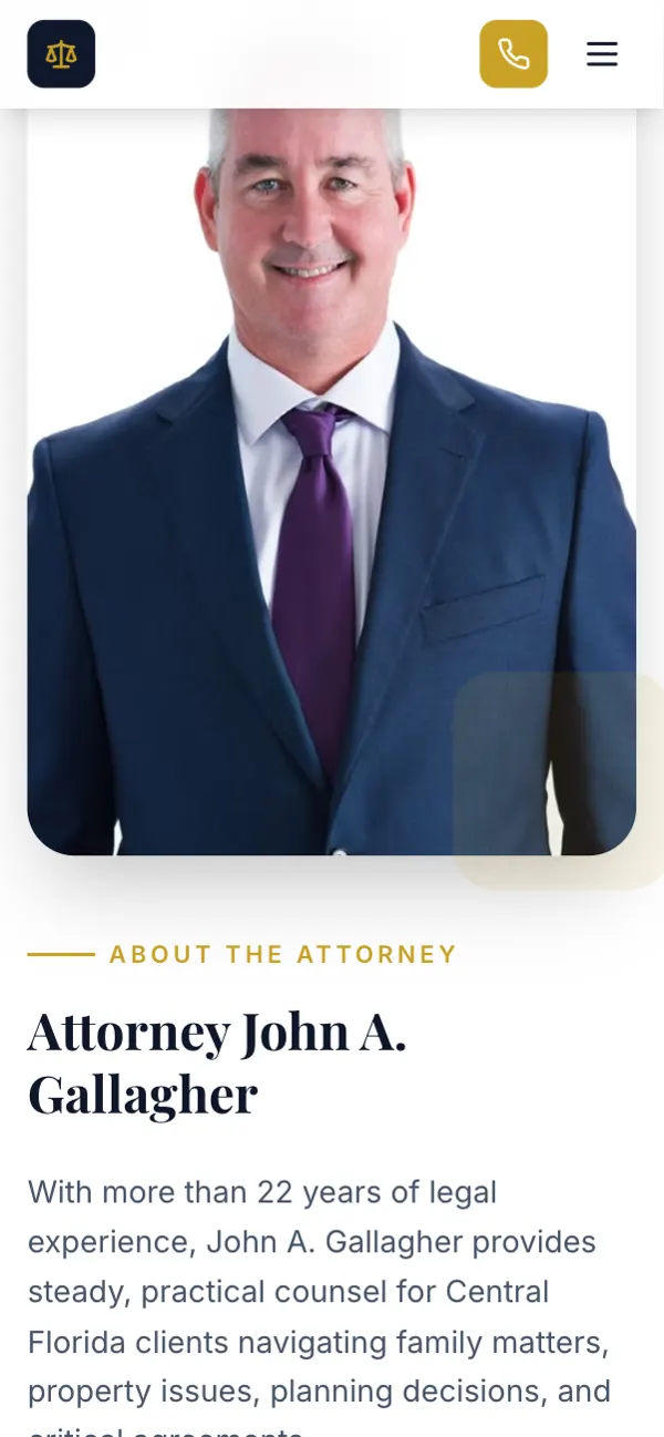 John A. Gallagher P.A. on a phone