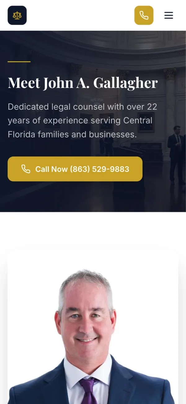John A. Gallagher P.A. on a phone
