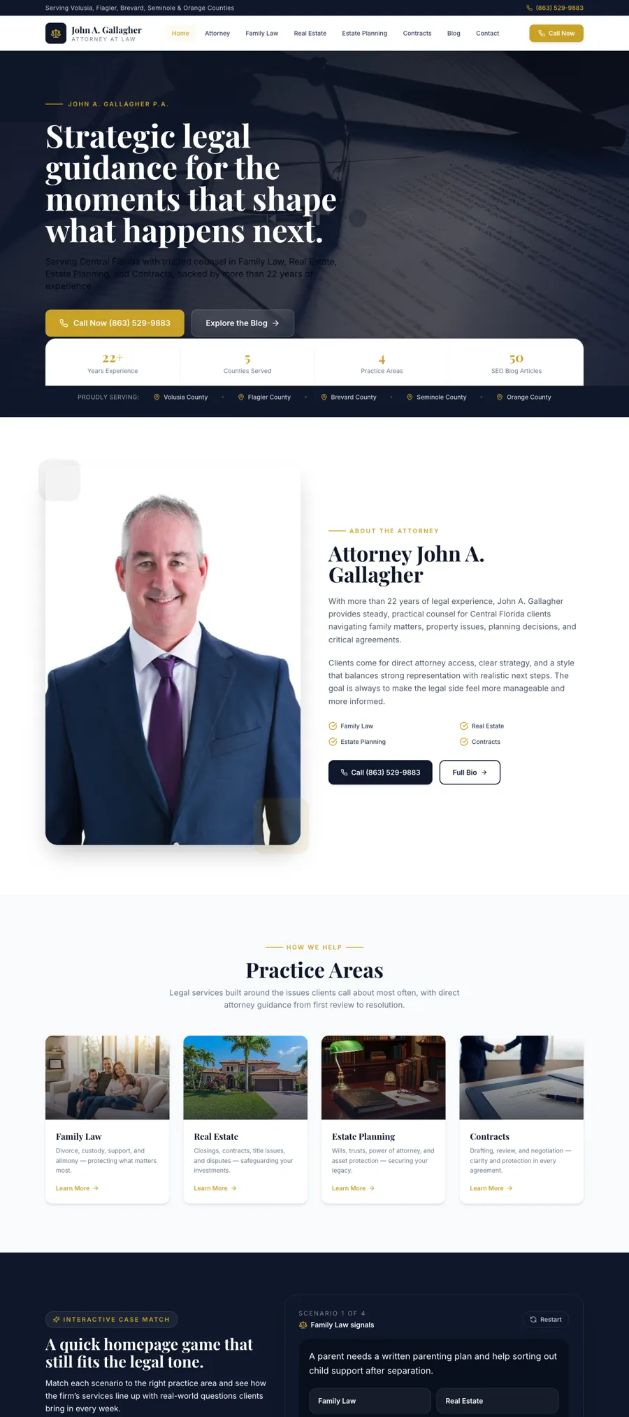 John A. Gallagher P.A. website by Chenzo Designs