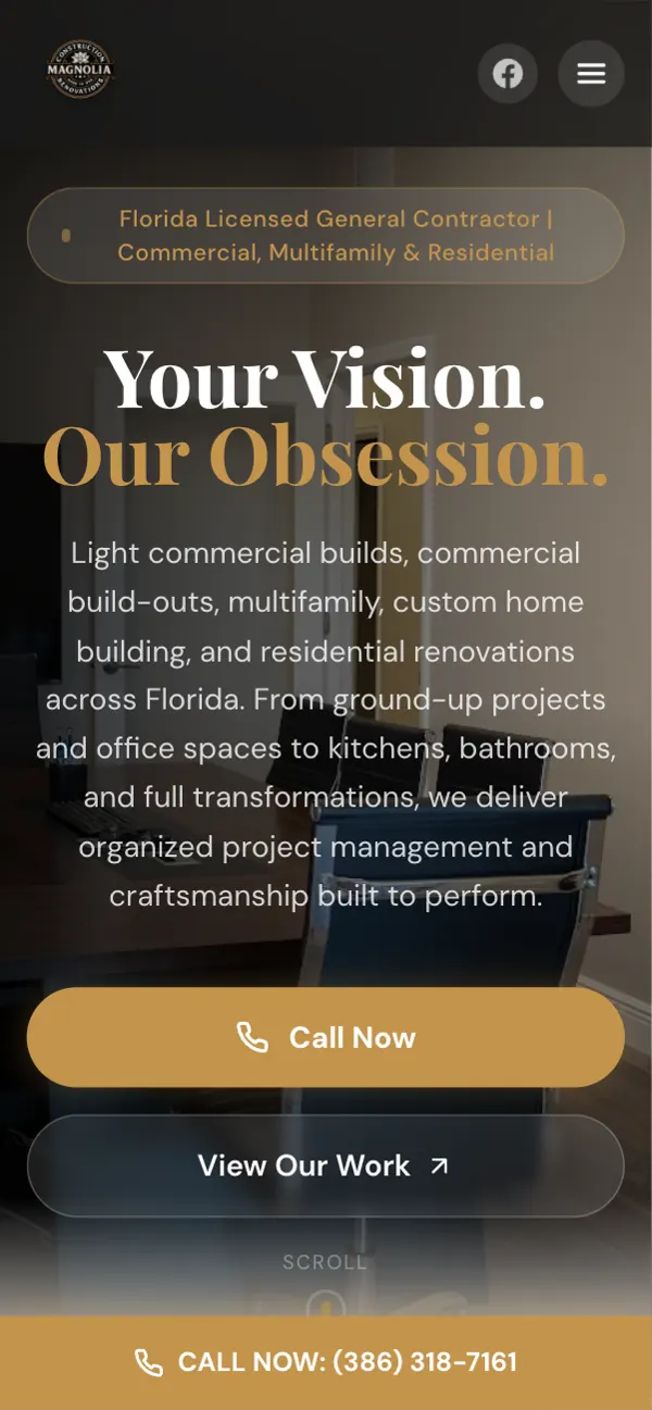 Magnolia Construction & Renovations on a phone