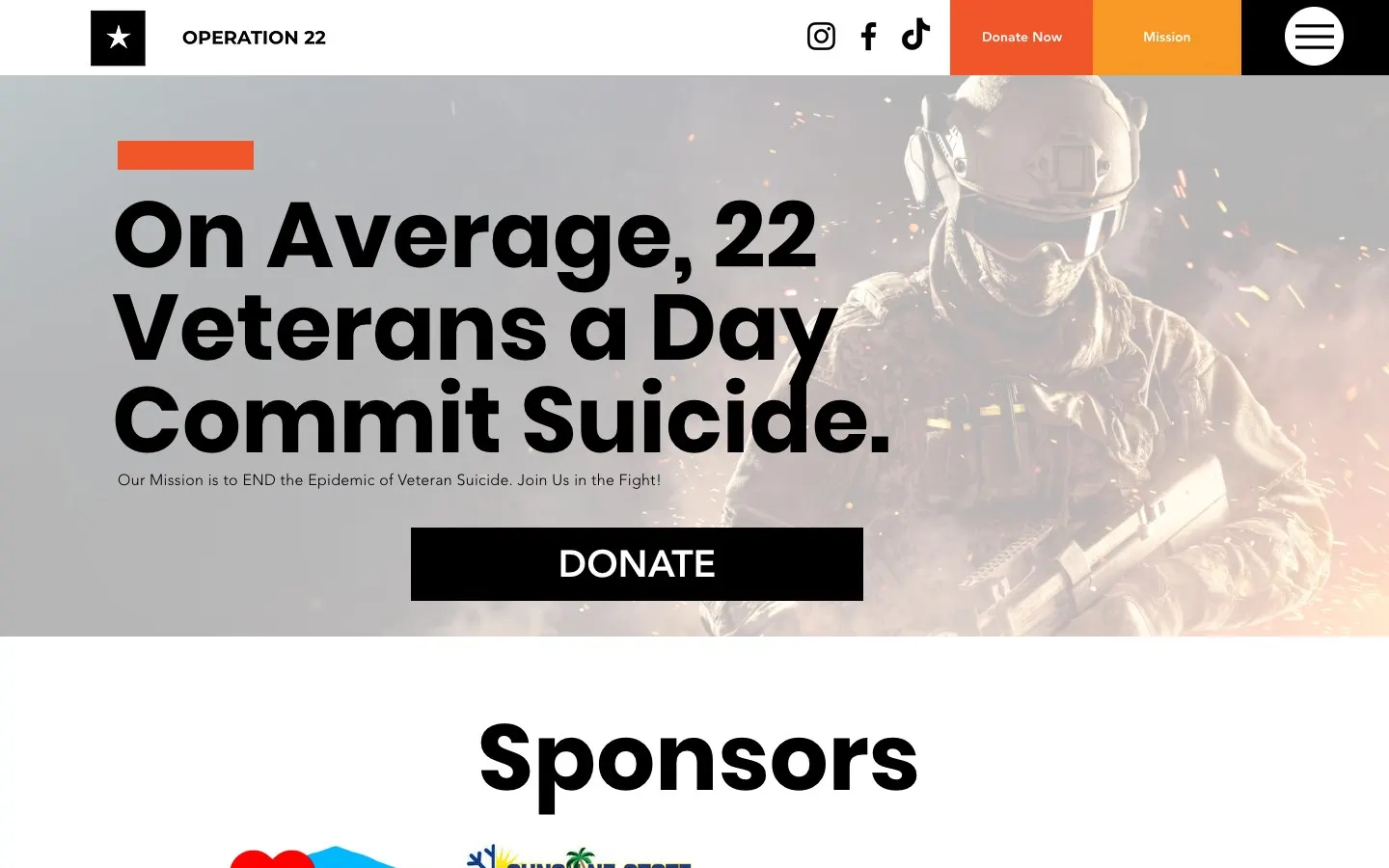 Operation 22 website by Chenzo Designs