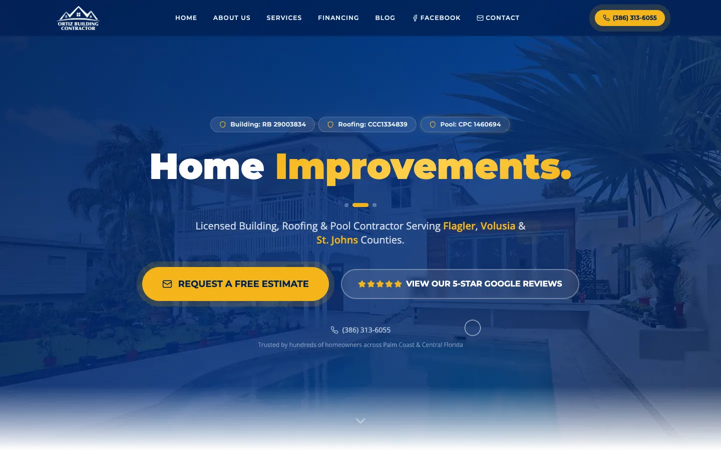 Ortiz Contracting Services website by Chenzo Designs