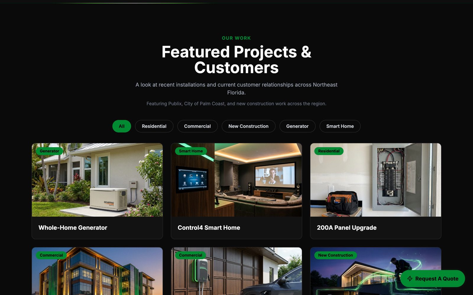 Featured projects on the Palmetto Electric site
