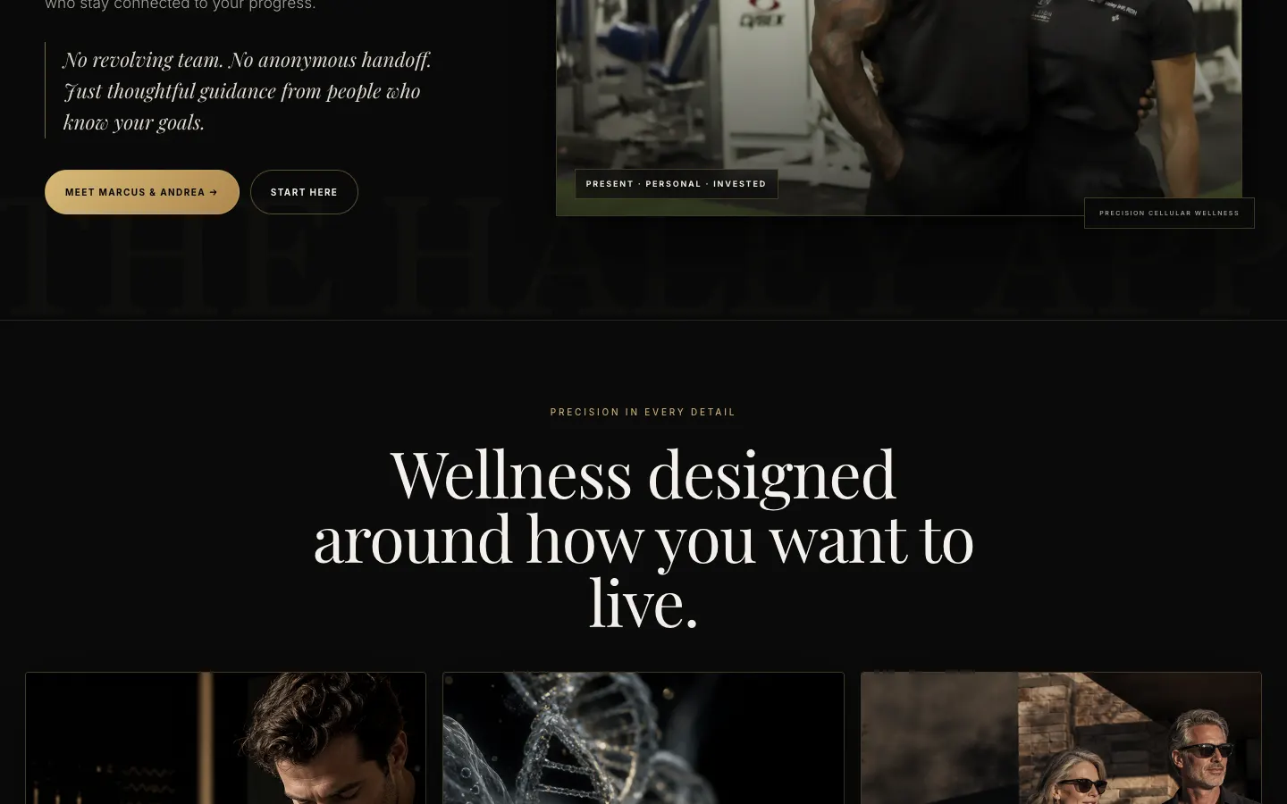 Precision Cellular Wellness website detail