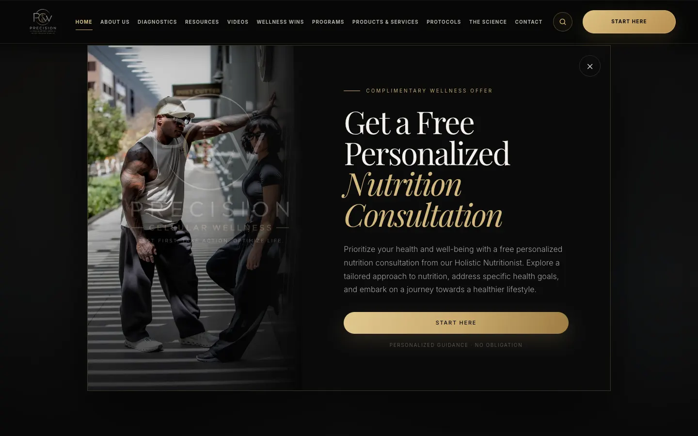 Precision Cellular Wellness website by Chenzo Designs