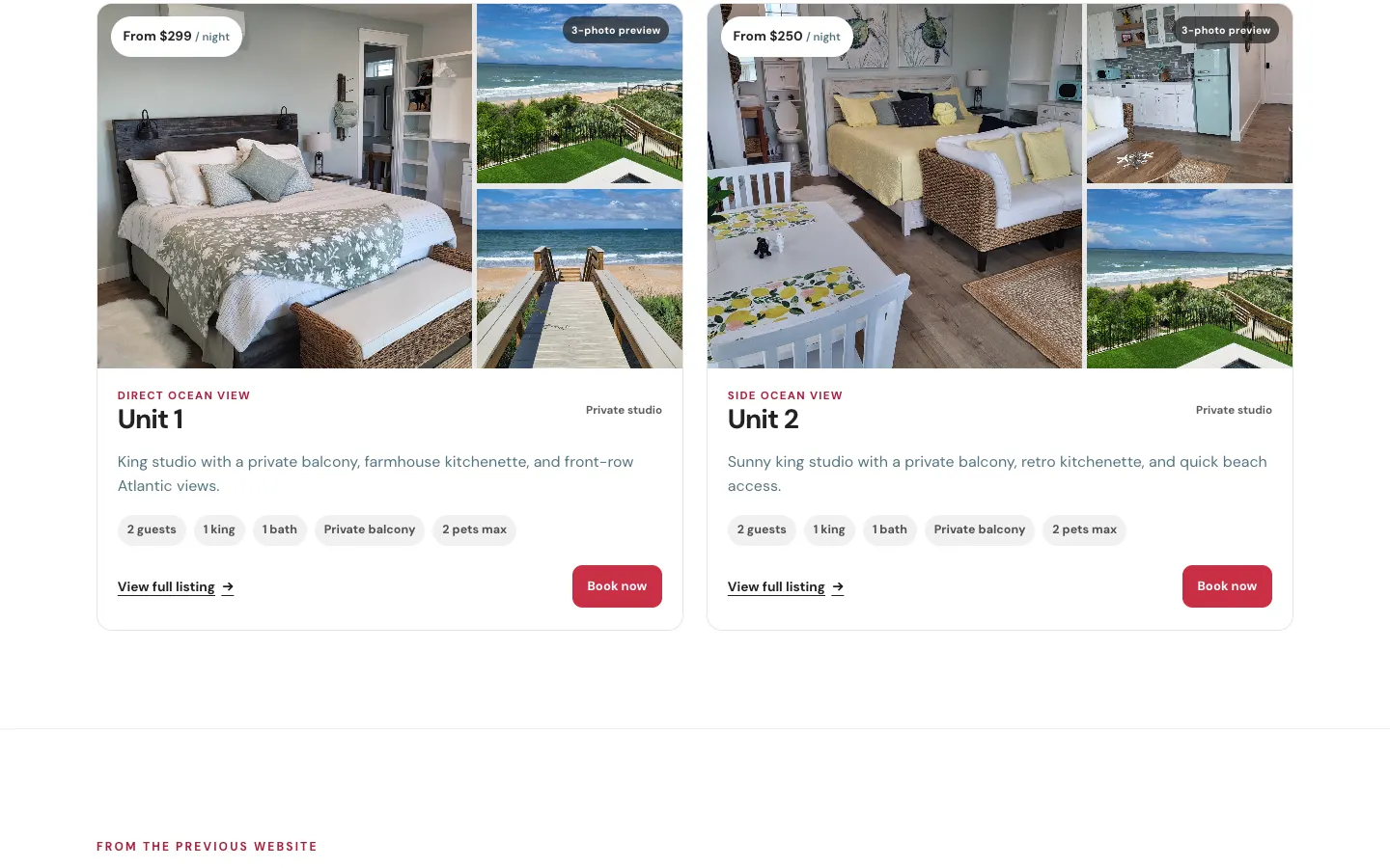 Salty Dog Lodge website detail