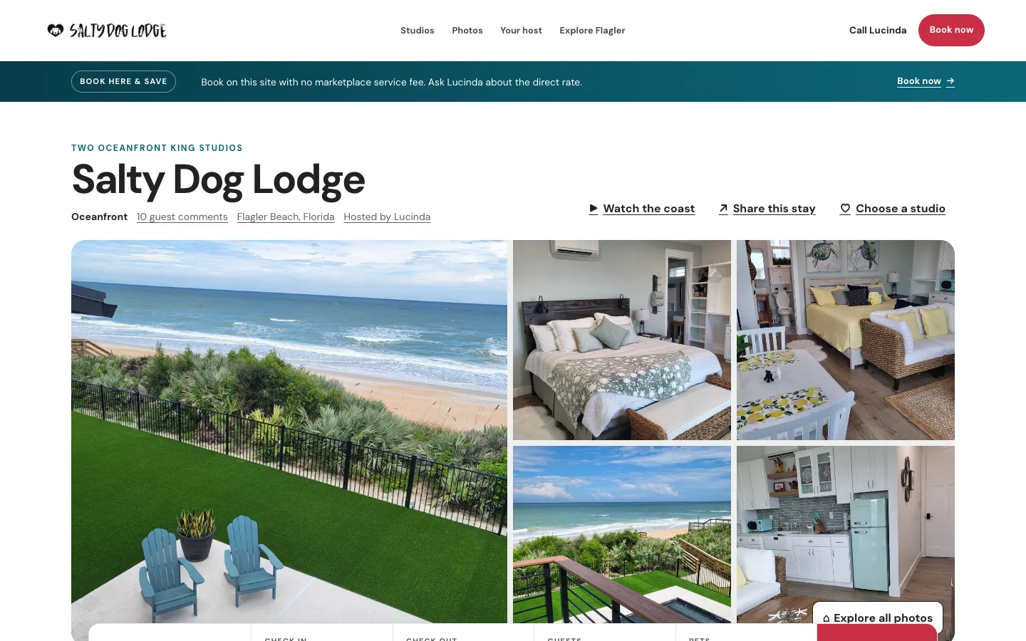 Salty Dog Lodge website by Chenzo Designs
