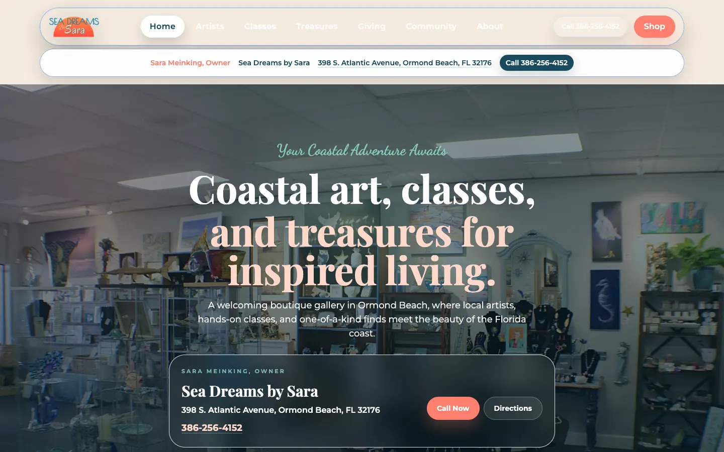 Sea Dreams By Sara website by Chenzo Designs