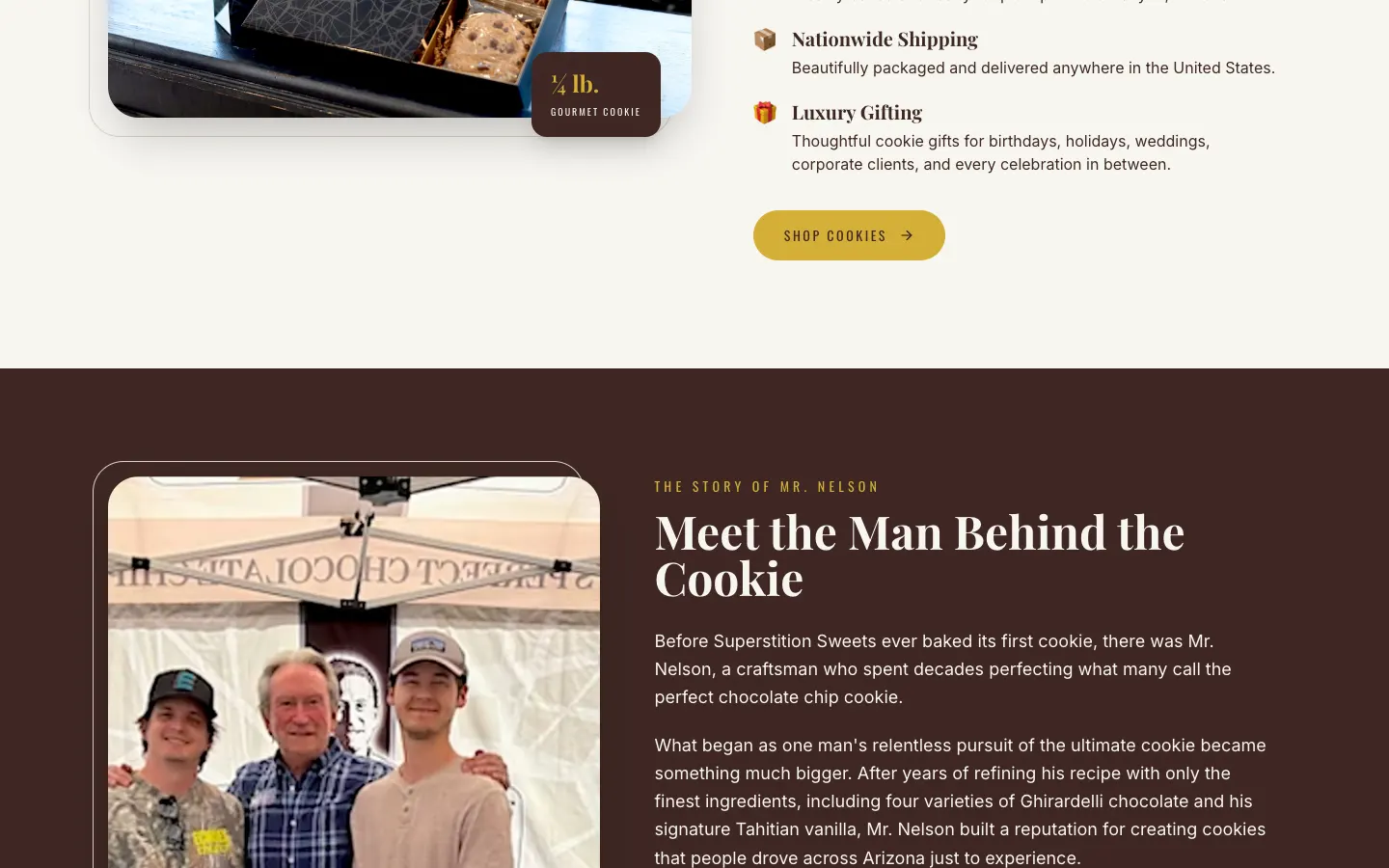Superstition Sweets website detail