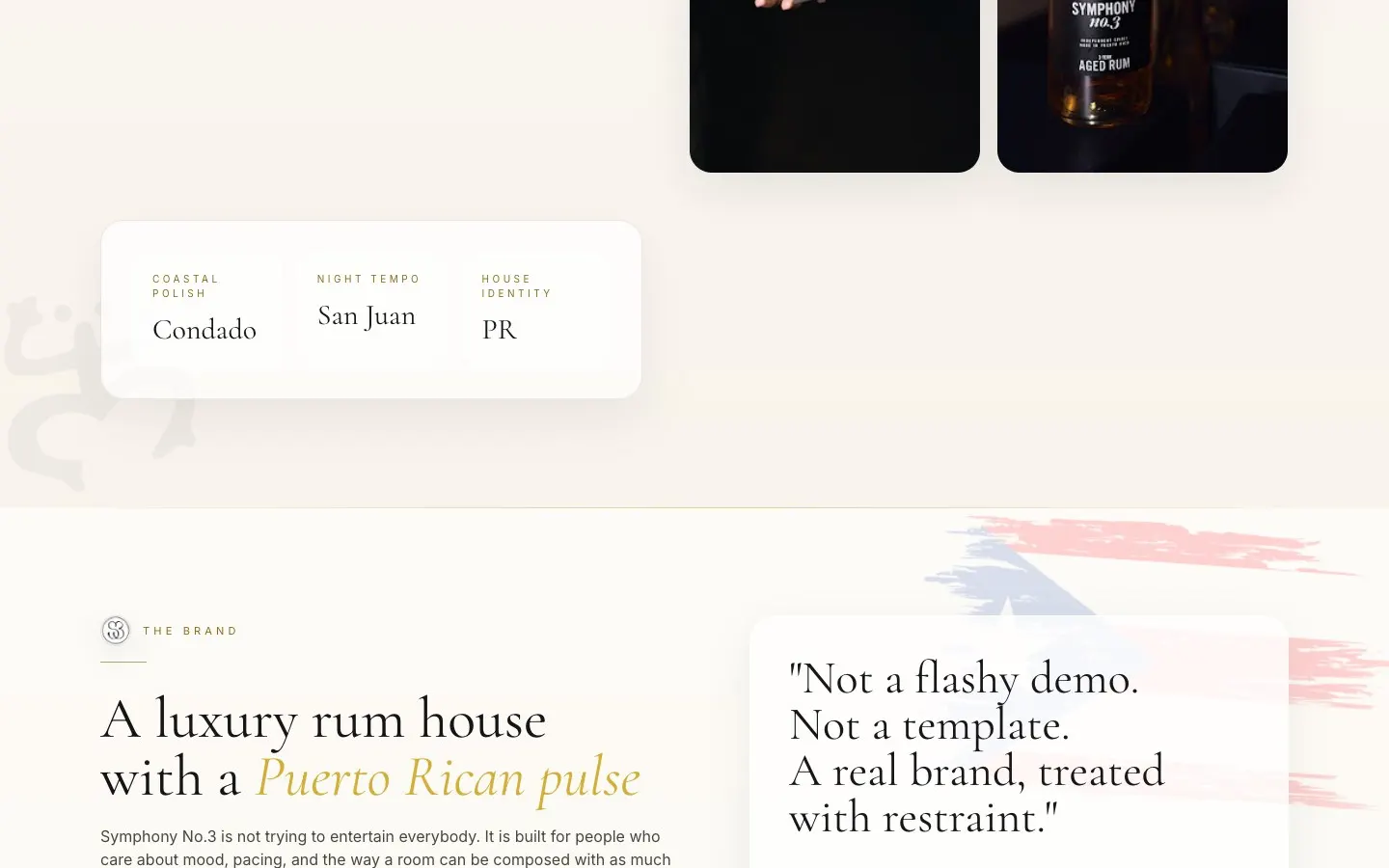 Symphony No. 3 Rum website detail
