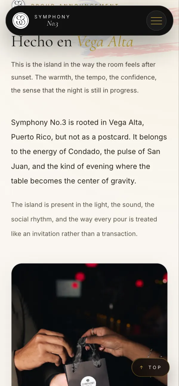 Symphony No. 3 Rum on a phone