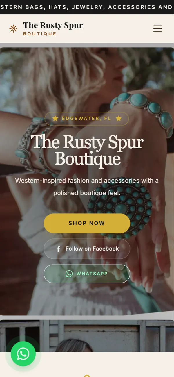 The Rusty Spur Boutique on a phone