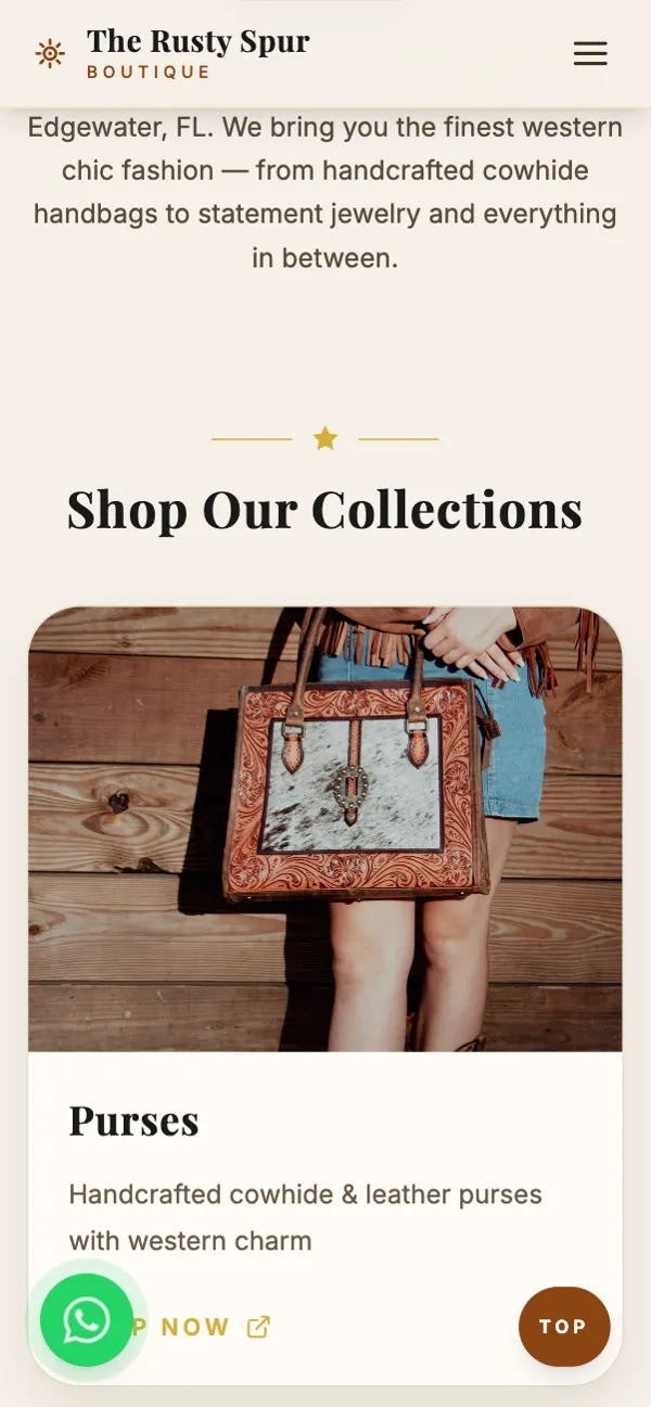 The Rusty Spur Boutique on a phone