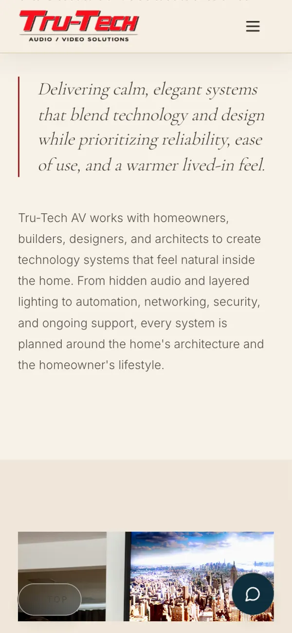 Tru-Tech AV on a phone