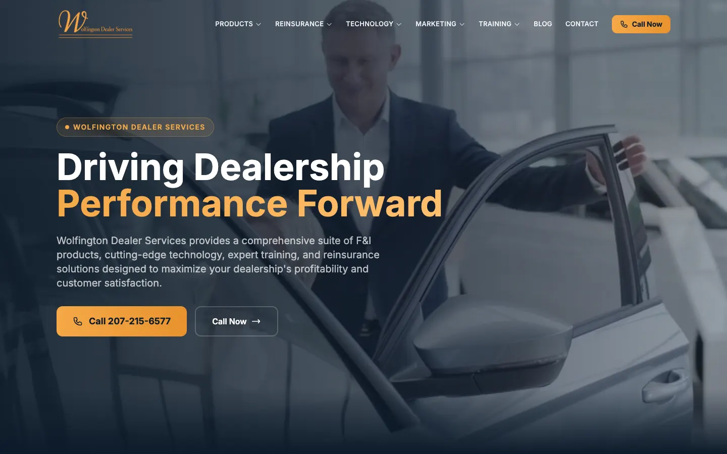 Wolfington Dealer Services website by Chenzo Designs