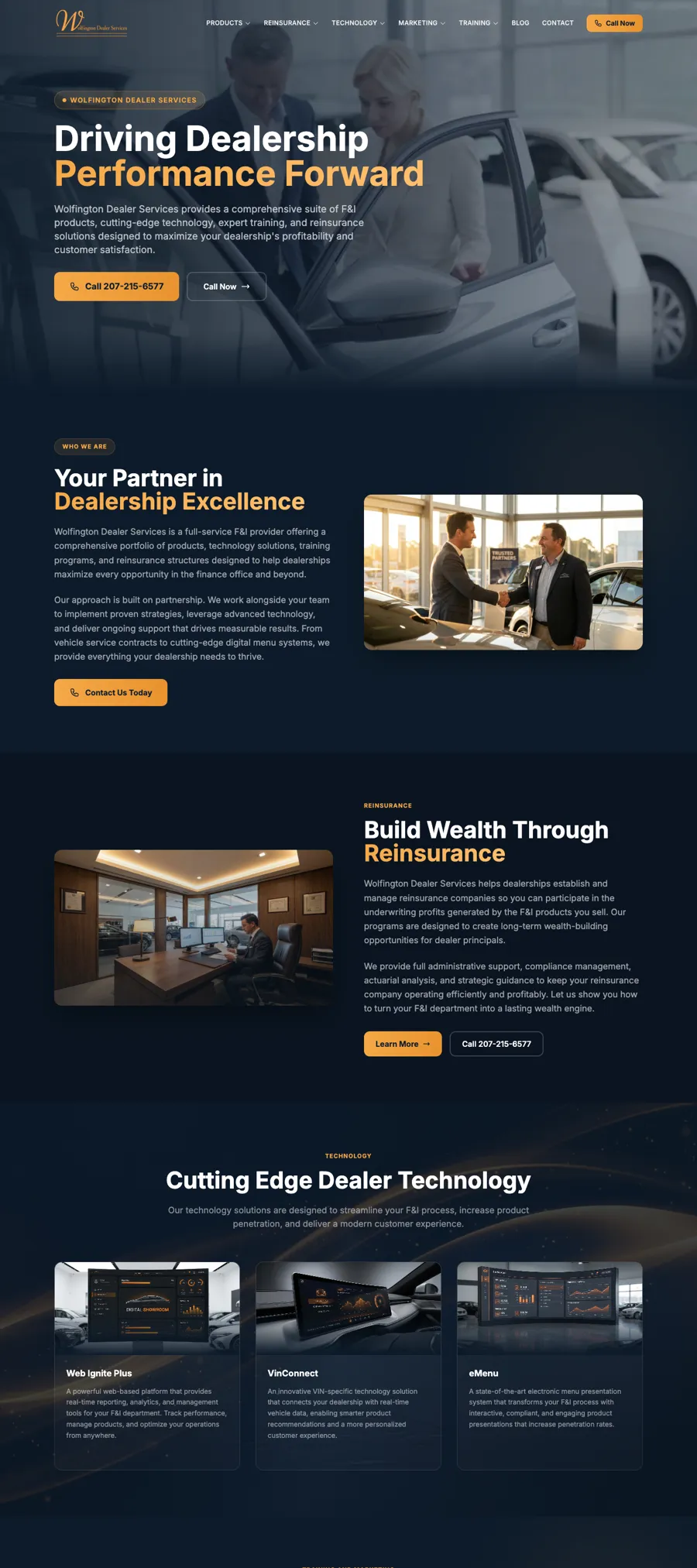 Wolfington Dealer Services website by Chenzo Designs