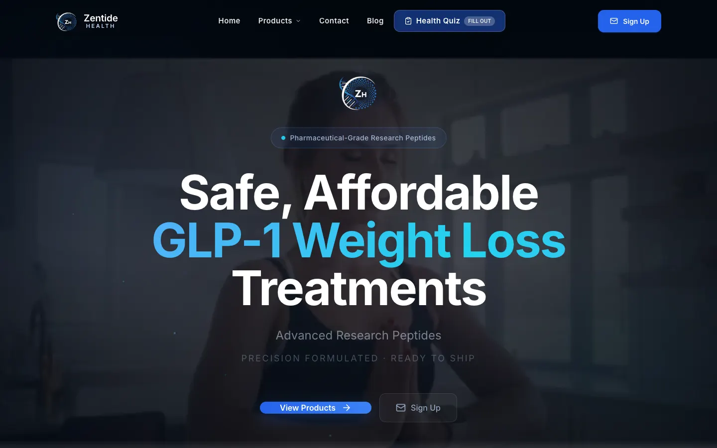 Zentide Health website by Chenzo Designs
