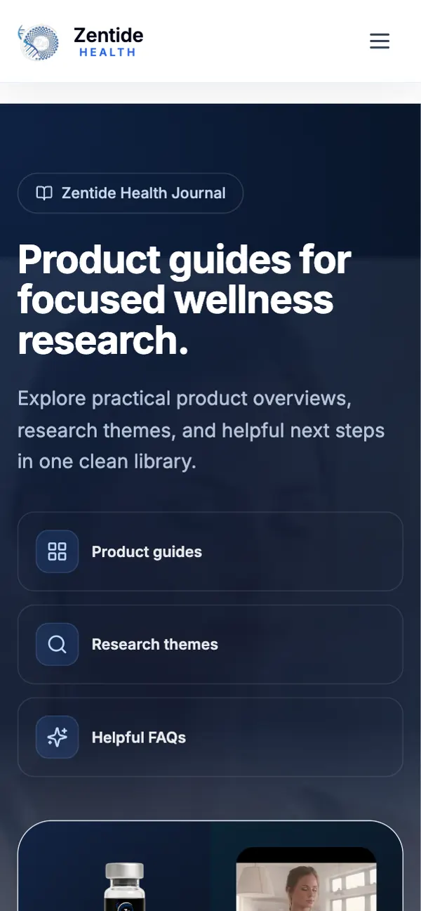 Zentide Health on a phone